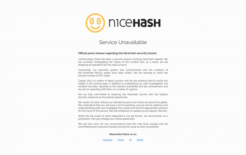NiceHash Security Breach