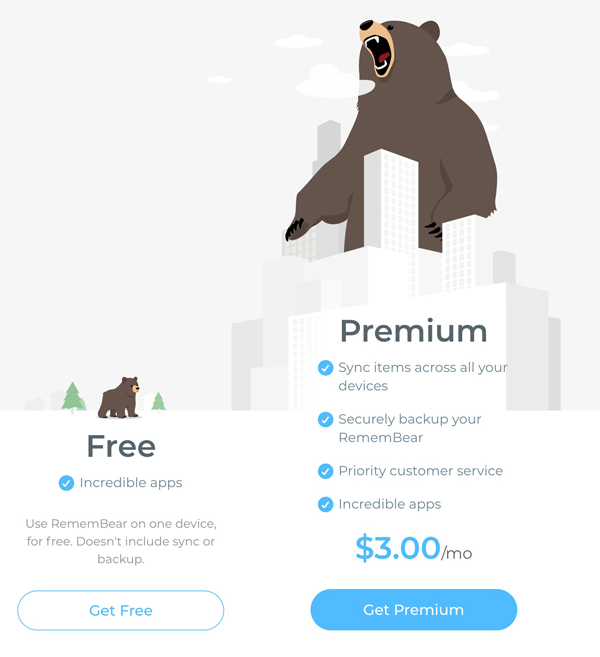RememBear Plans RememBear Plans